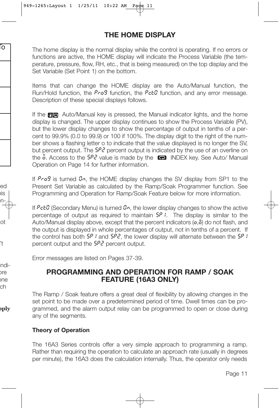 The home display | Dwyer 16A User Manual | Page 11 / 44