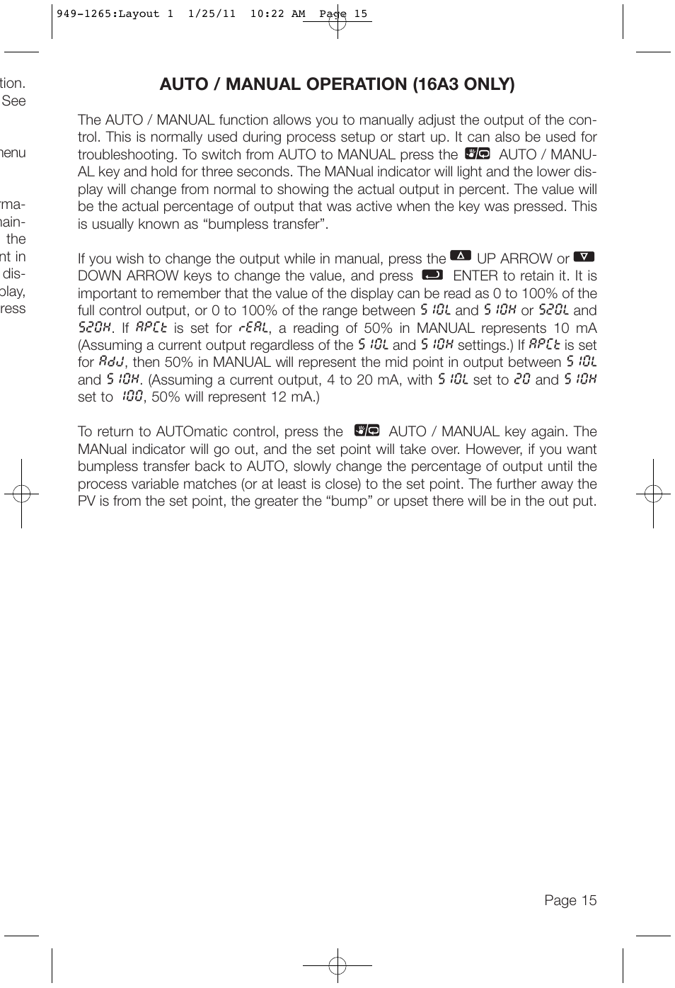 Auto / manual operation (16a3 only) | Dwyer 16A User Manual | Page 15 / 44