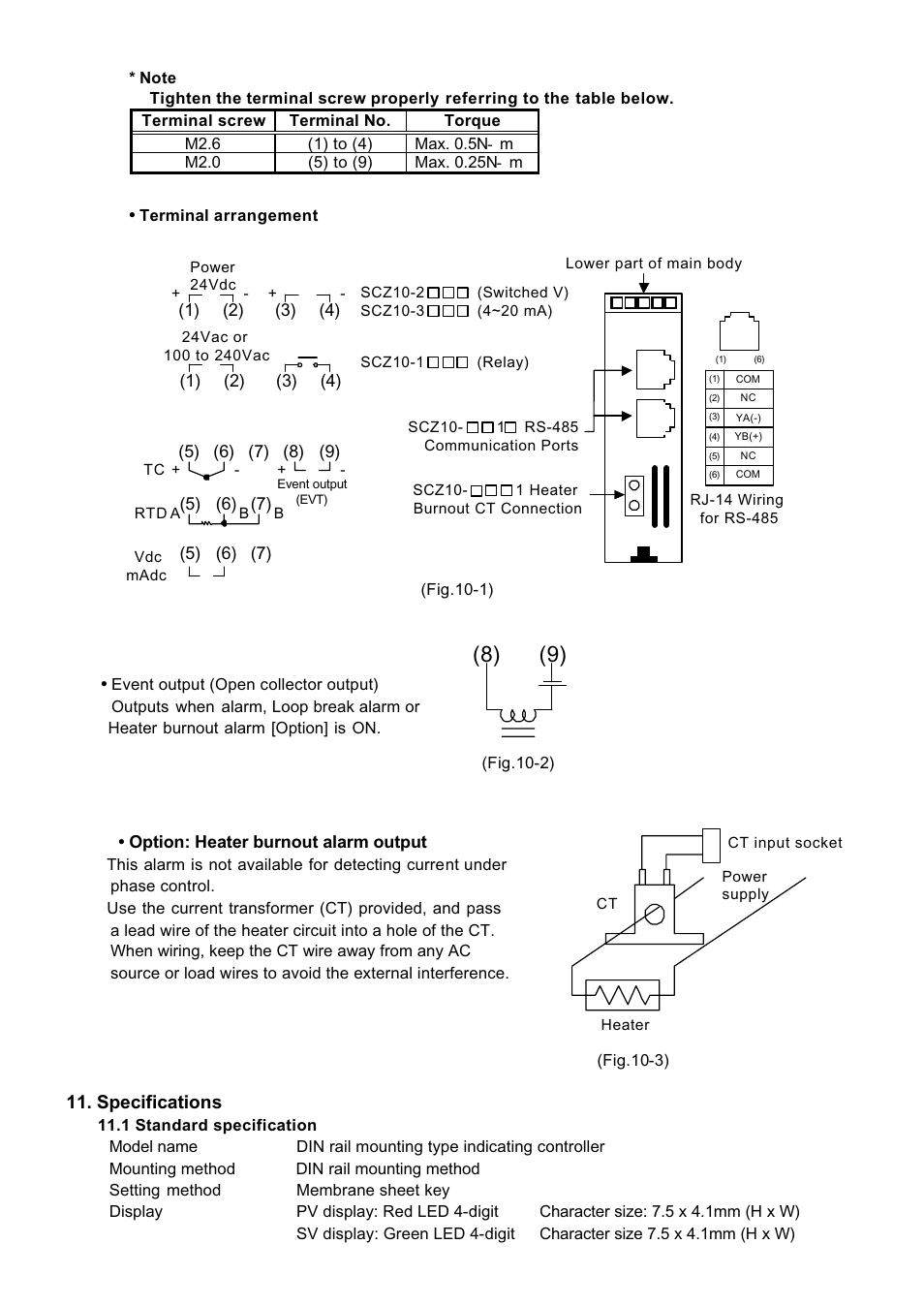 Specifications | Dwyer SCZ10 User Manual | Page 16 / 20