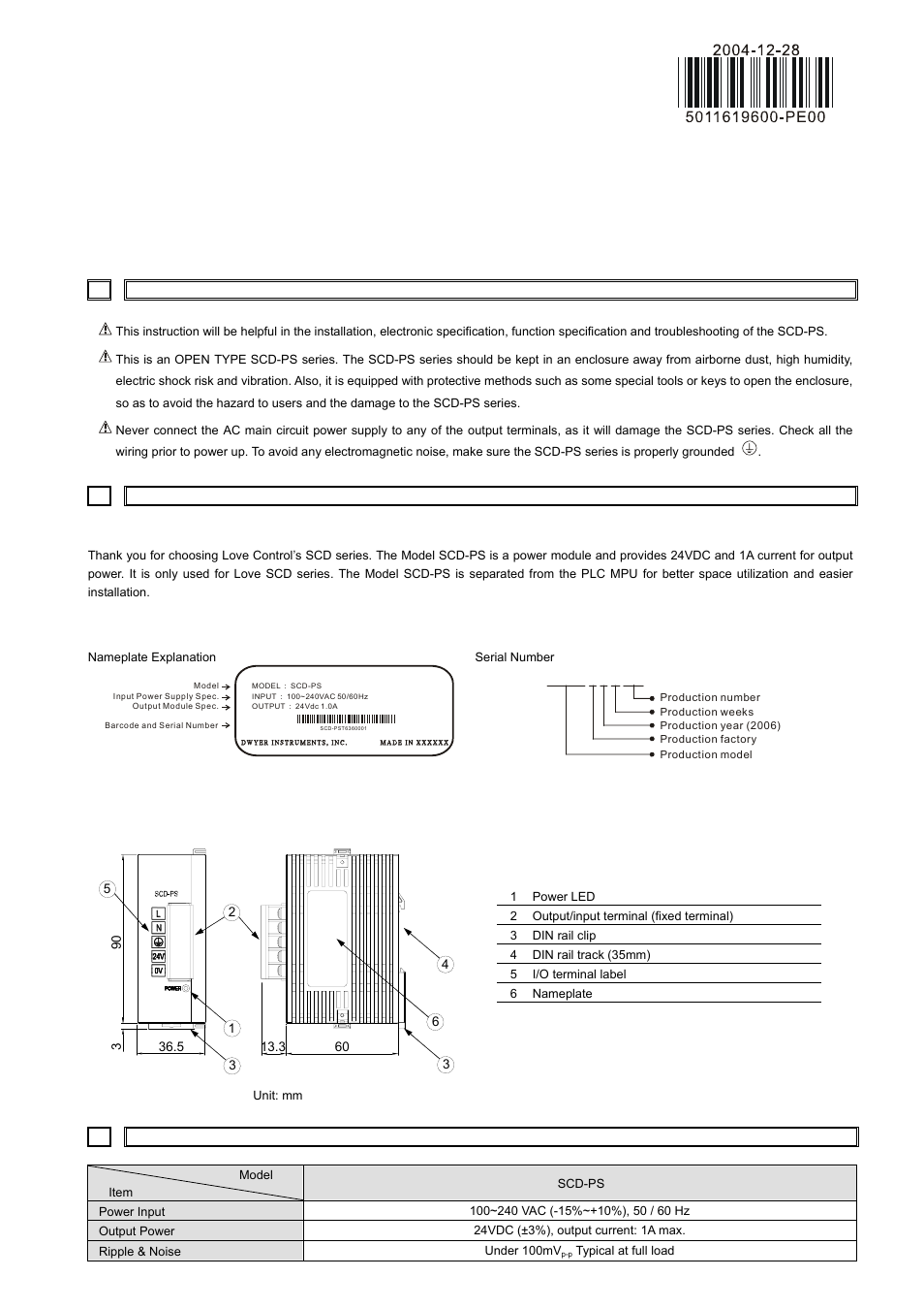 Dwyer SCD-PS User Manual | 2 pages