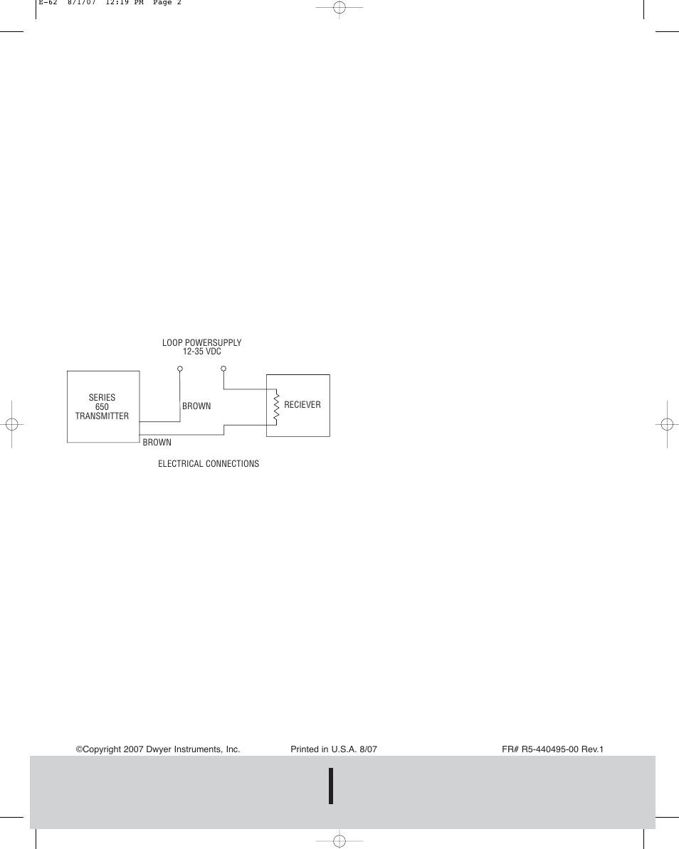 Dwyer instruments, inc | Dwyer 650 User Manual | Page 2 / 2