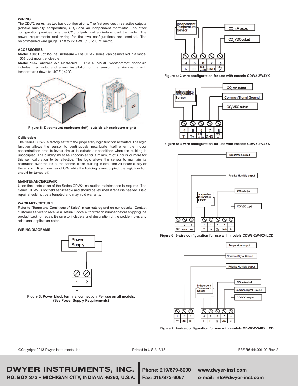 Dwyer instruments, inc | Dwyer CDW2 User Manual | Page 2 / 2