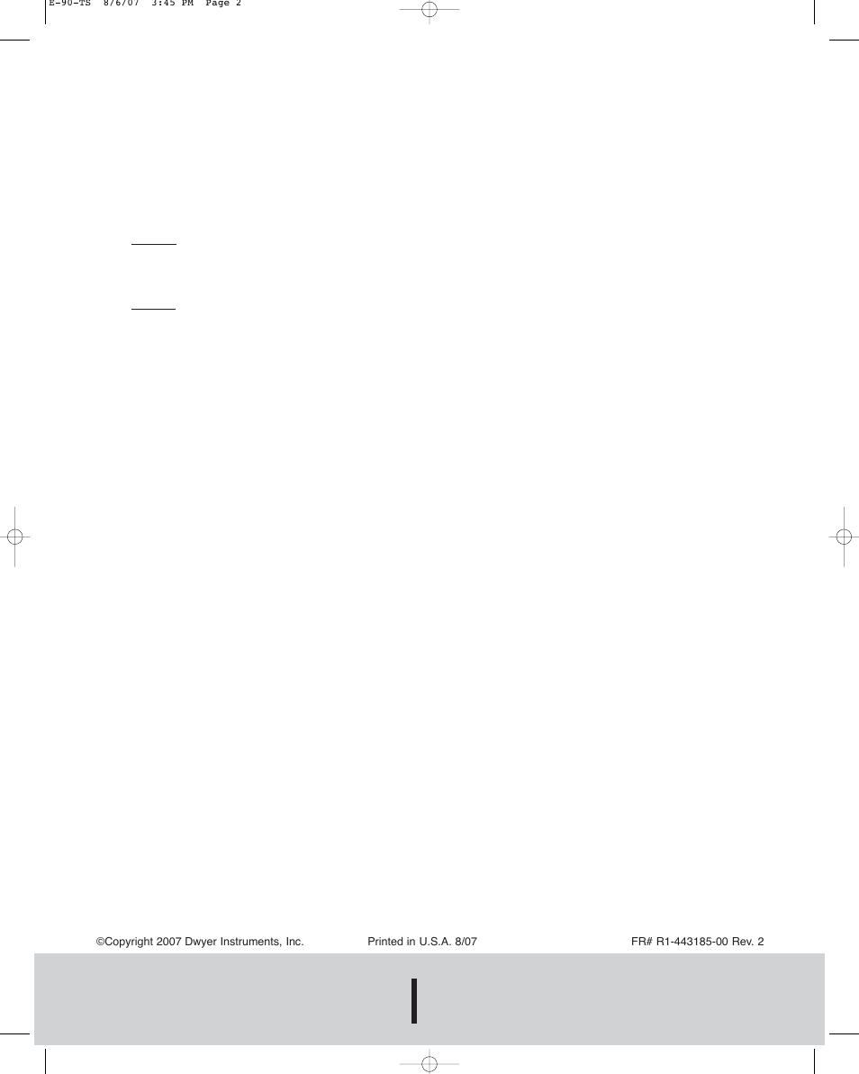 Dwyer instruments, inc | Dwyer TS User Manual | Page 2 / 2
