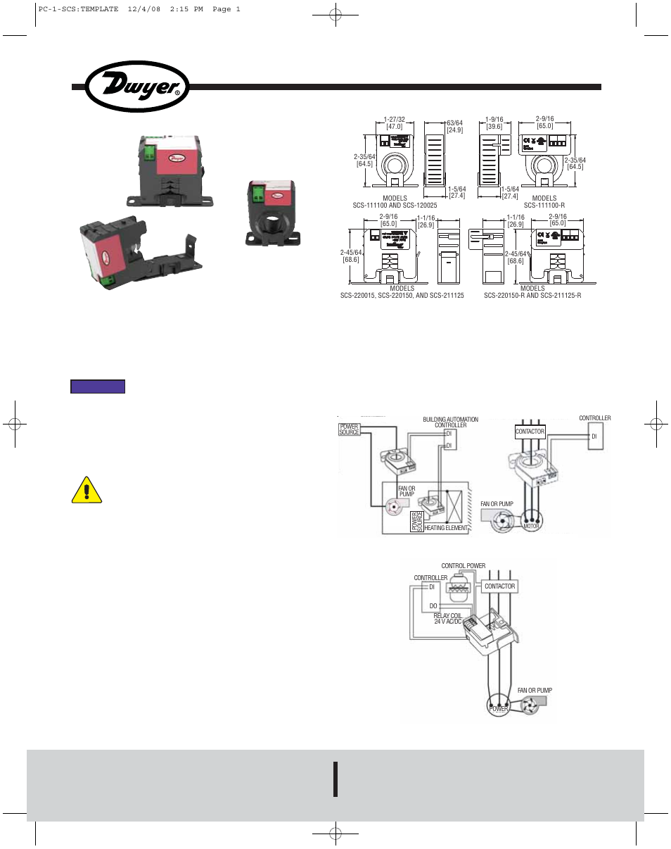 Dwyer SCS User Manual | 2 pages