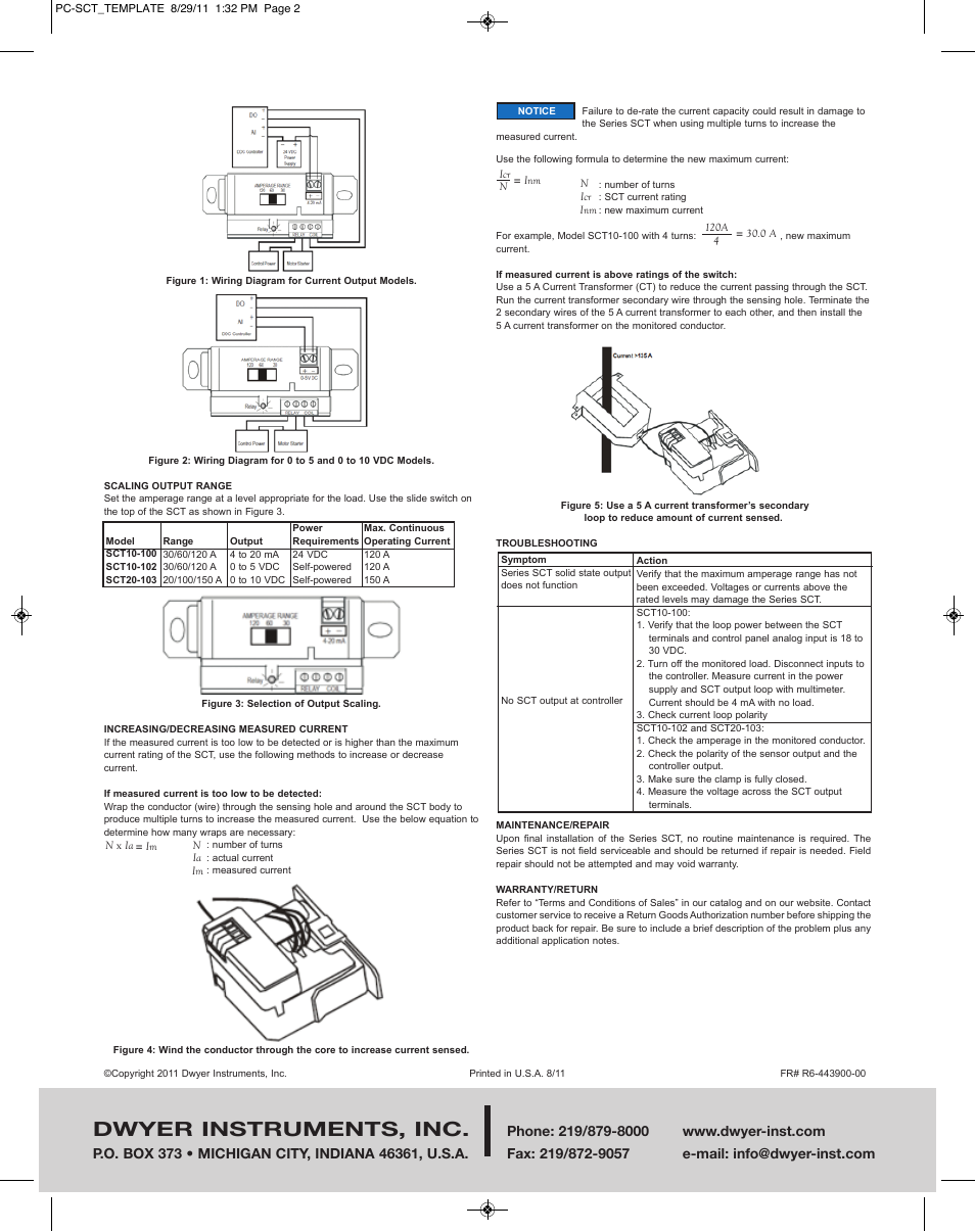Dwyer instruments, inc | Dwyer SCT User Manual | Page 2 / 2