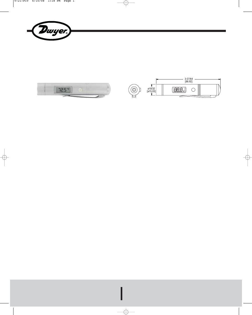 Dwyer PIT User Manual | 2 pages