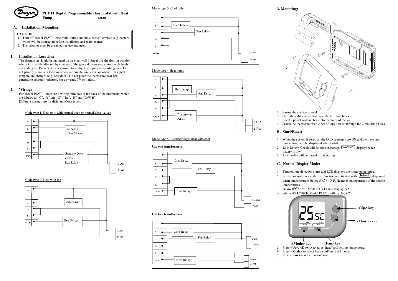 Dwyer PLVT1 User Manual | 2 pages