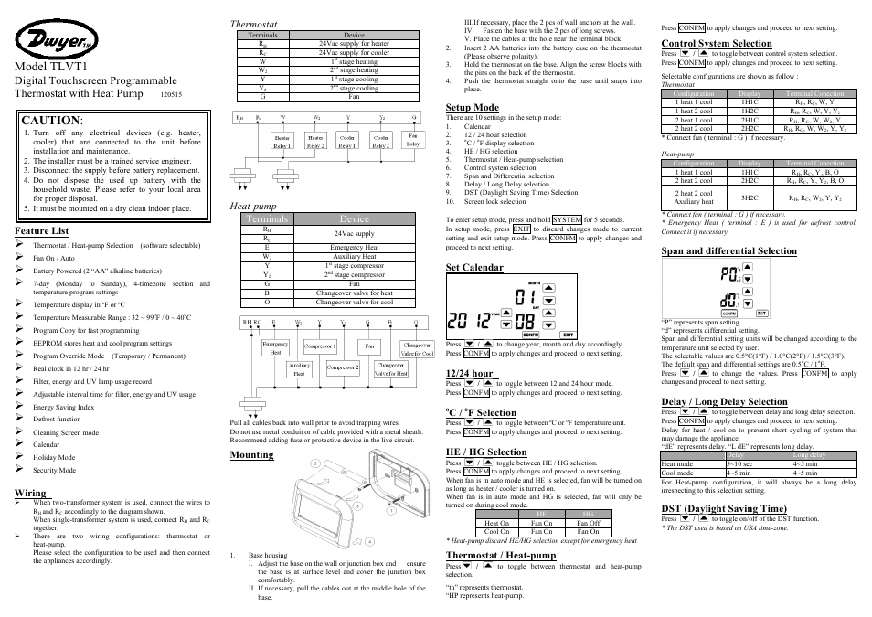 Dwyer TLVT1 User Manual | 2 pages