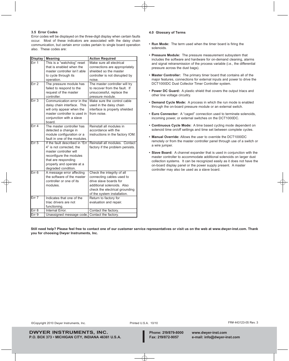 Dwyer DCT1000DC User Manual | Page 8 / 8