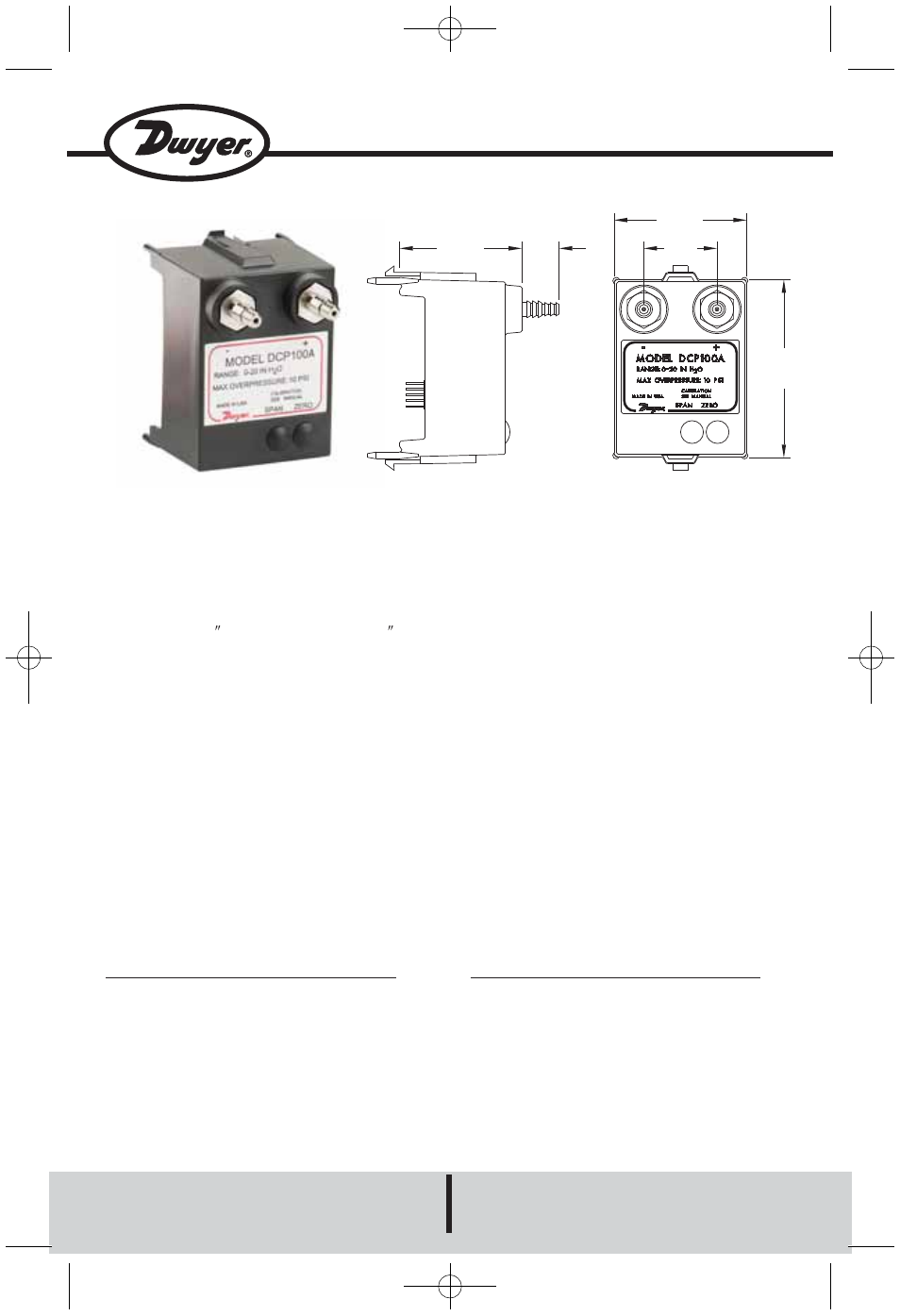 Dwyer DCP200 User Manual | 4 pages