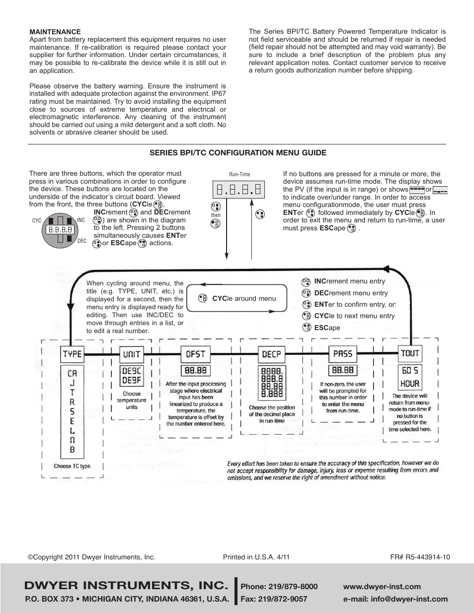 Dwyer instruments, inc | Dwyer TC User Manual | Page 2 / 2