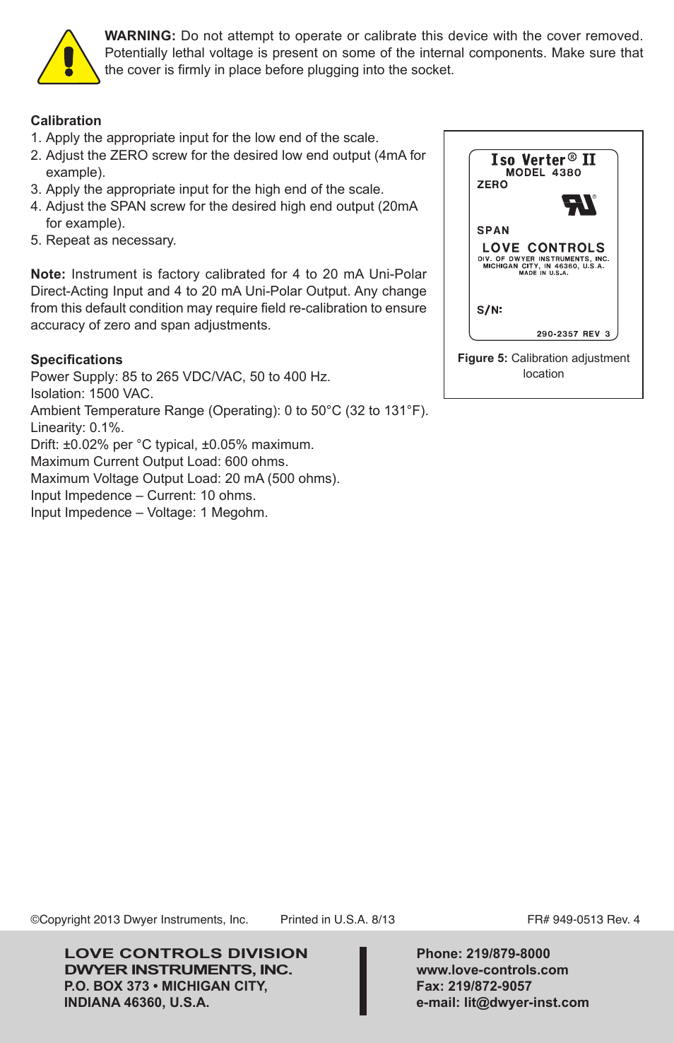 Dwyer 4380 User Manual | Page 4 / 4