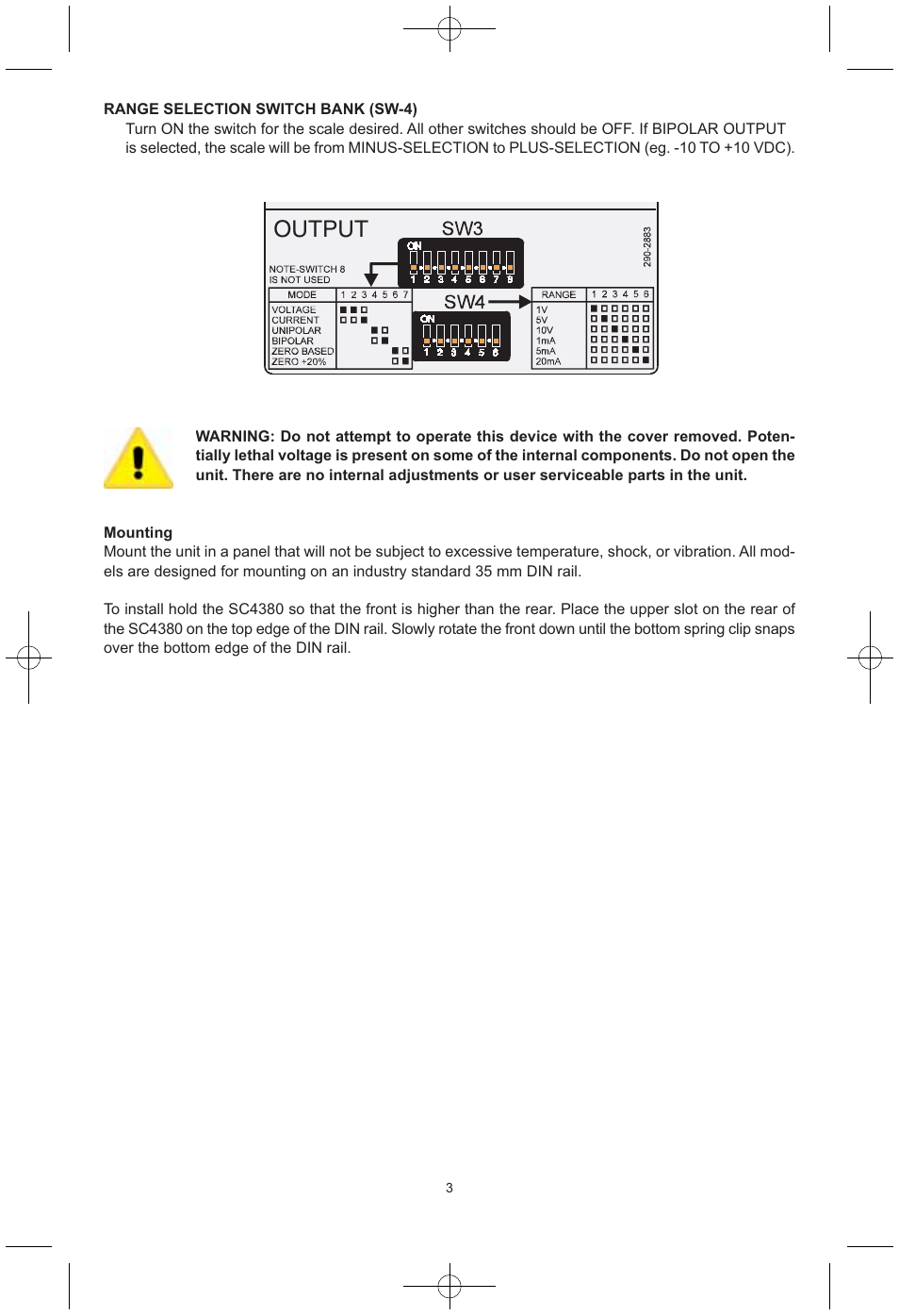 Output | Dwyer SC4380 User Manual | Page 3 / 4