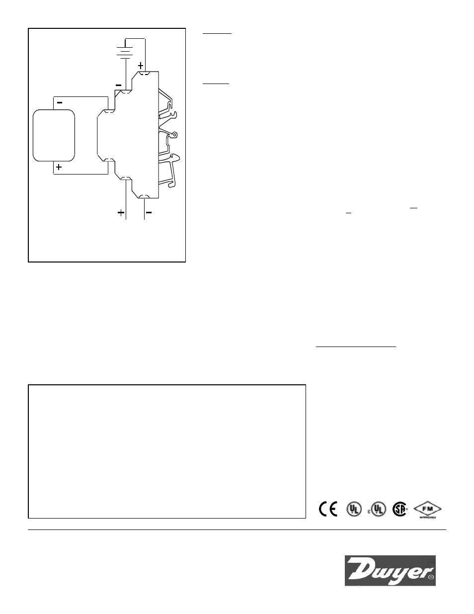 Dwyer instruments, inc, Scc-c/v wiring diagram configuration change, Warning | Caution | Dwyer SCC-C/V User Manual | Page 2 / 2