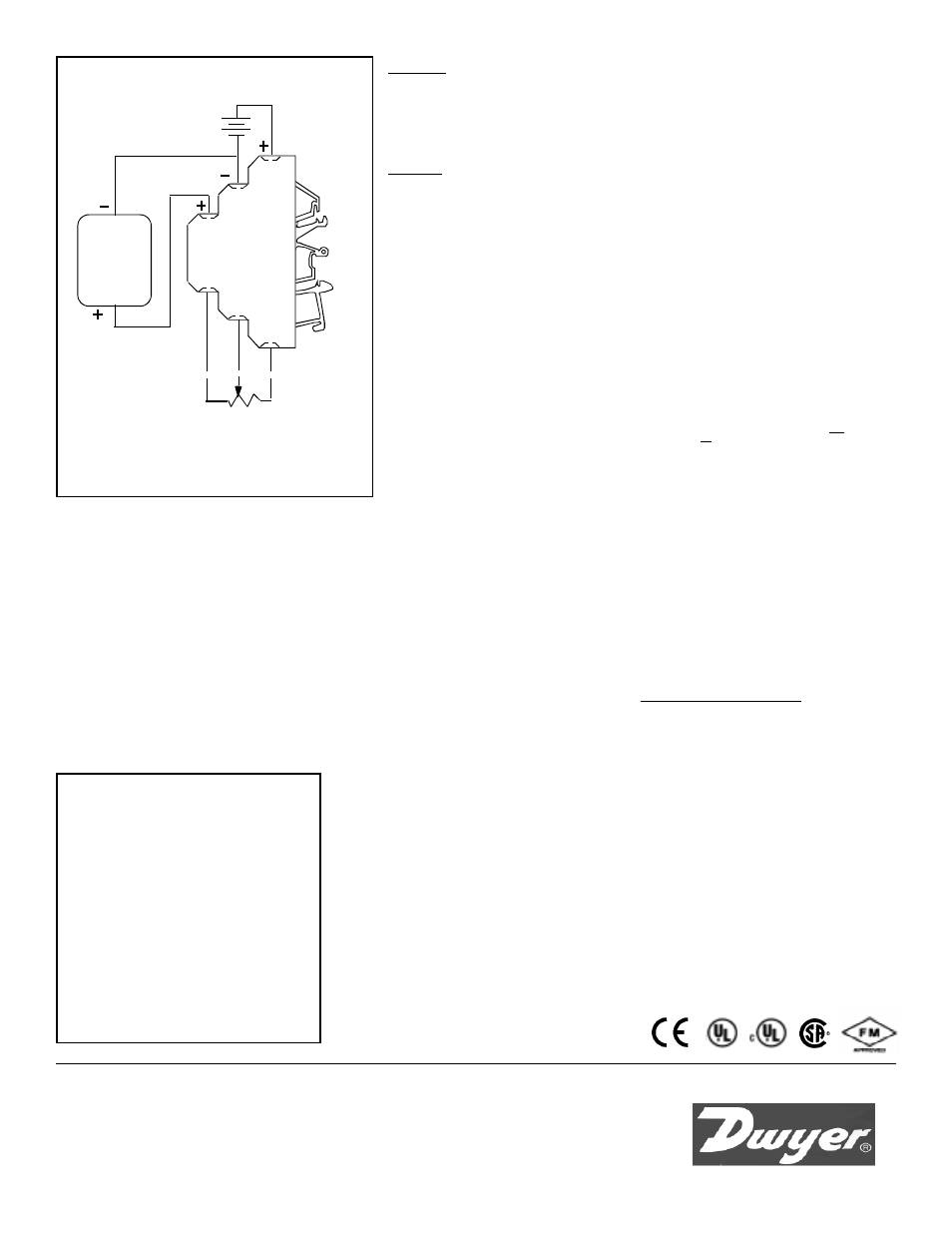 Dwyer instruments, inc, Scc-pot/v wiring diagram configuration change, Warning | Caution | Dwyer SCC-POT/V User Manual | Page 2 / 2