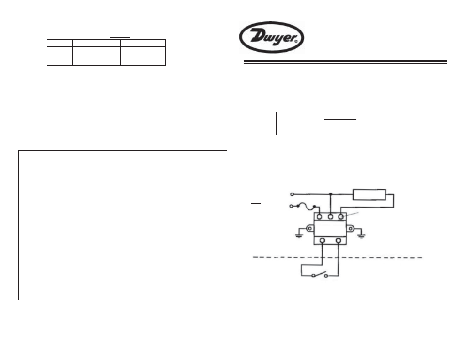 Dwyer SSR-15 User Manual | 2 pages