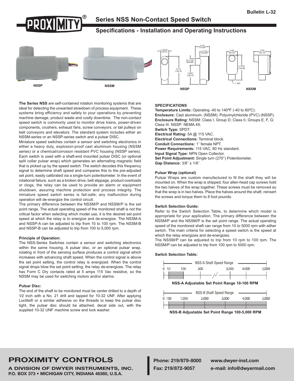 Dwyer NSS User Manual | 2 pages