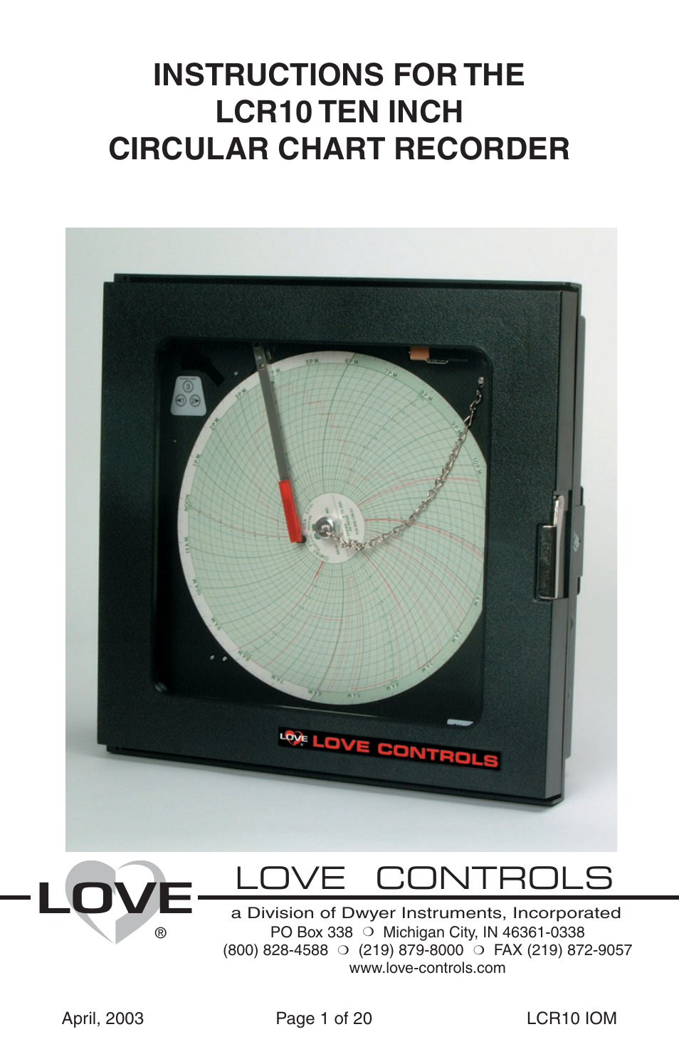 Dwyer LCR10 User Manual | 20 pages