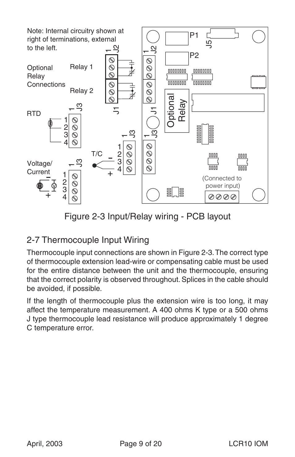 Optional rela y | Dwyer LCR10 User Manual | Page 9 / 20