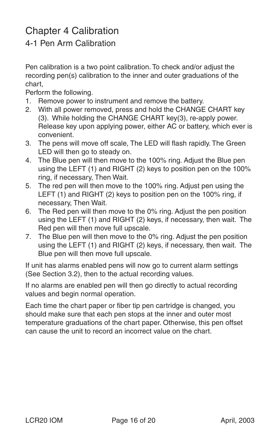 Chapter 4 calibration | Dwyer LCR20 User Manual | Page 16 / 20