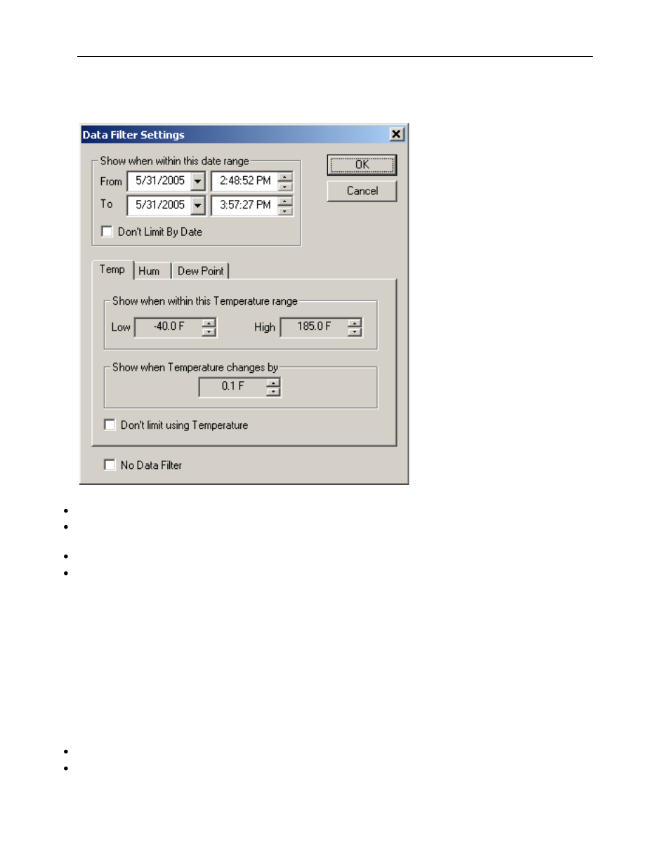 Hiding or viewing channels, Exporting logger data | Dwyer GDL-T User Manual | Page 15 / 33