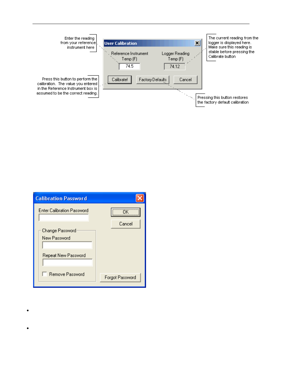 Setting the calibration password | Dwyer GDL-T User Manual | Page 17 / 33