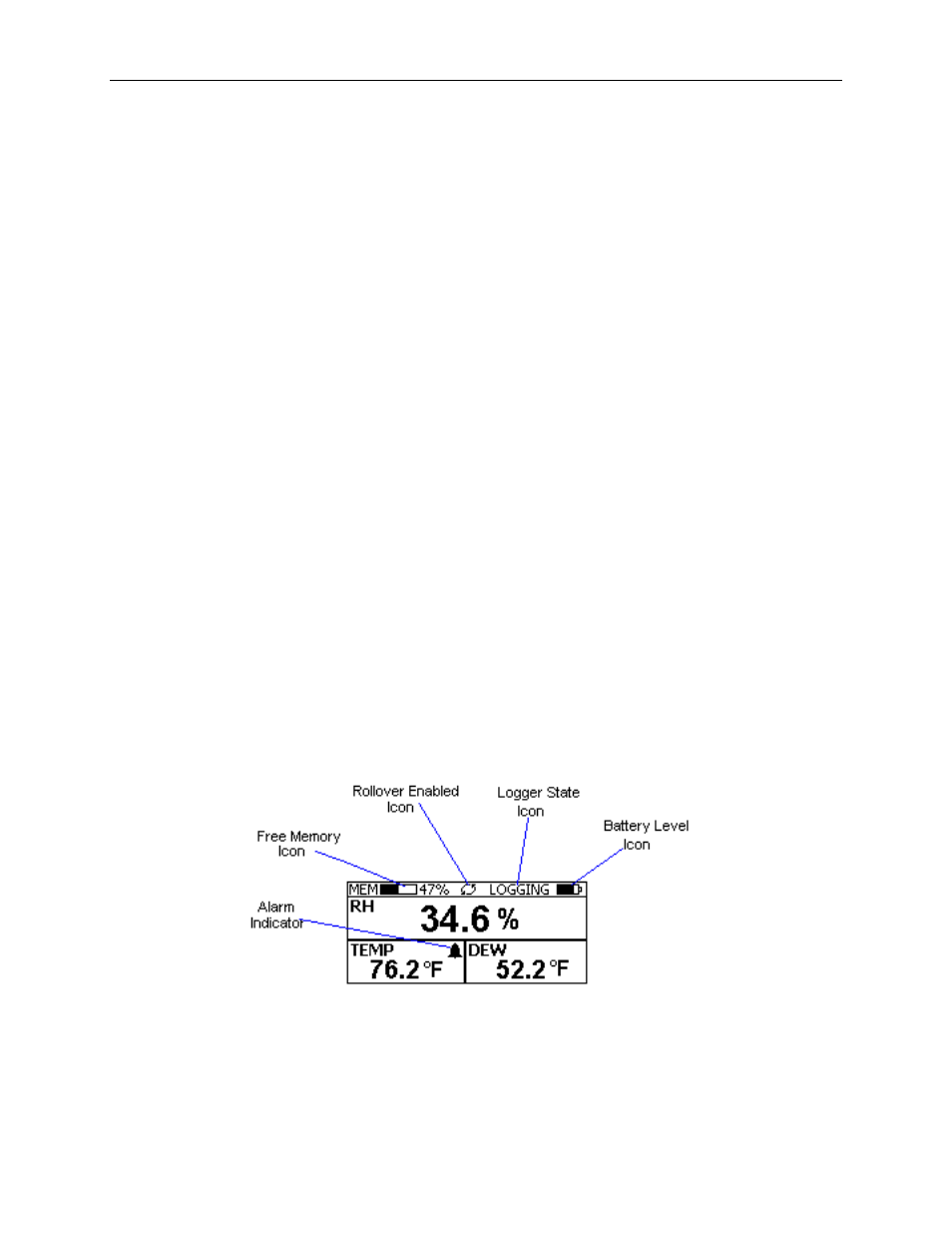 Turning the gdl on and off, Gdl sample screen | Dwyer GDL-T User Manual | Page 23 / 33