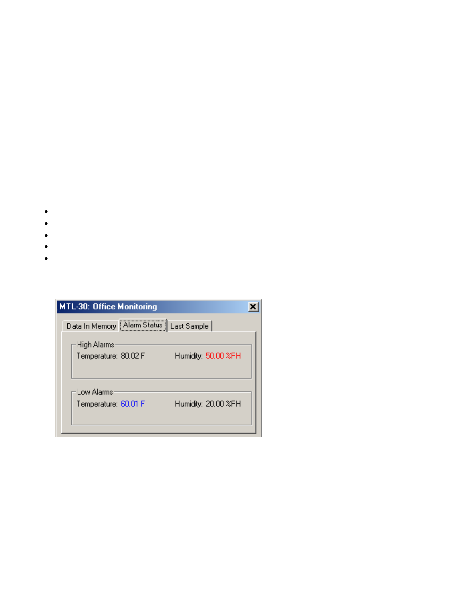 Alarm status pane | Dwyer GDL-T User Manual | Page 8 / 33