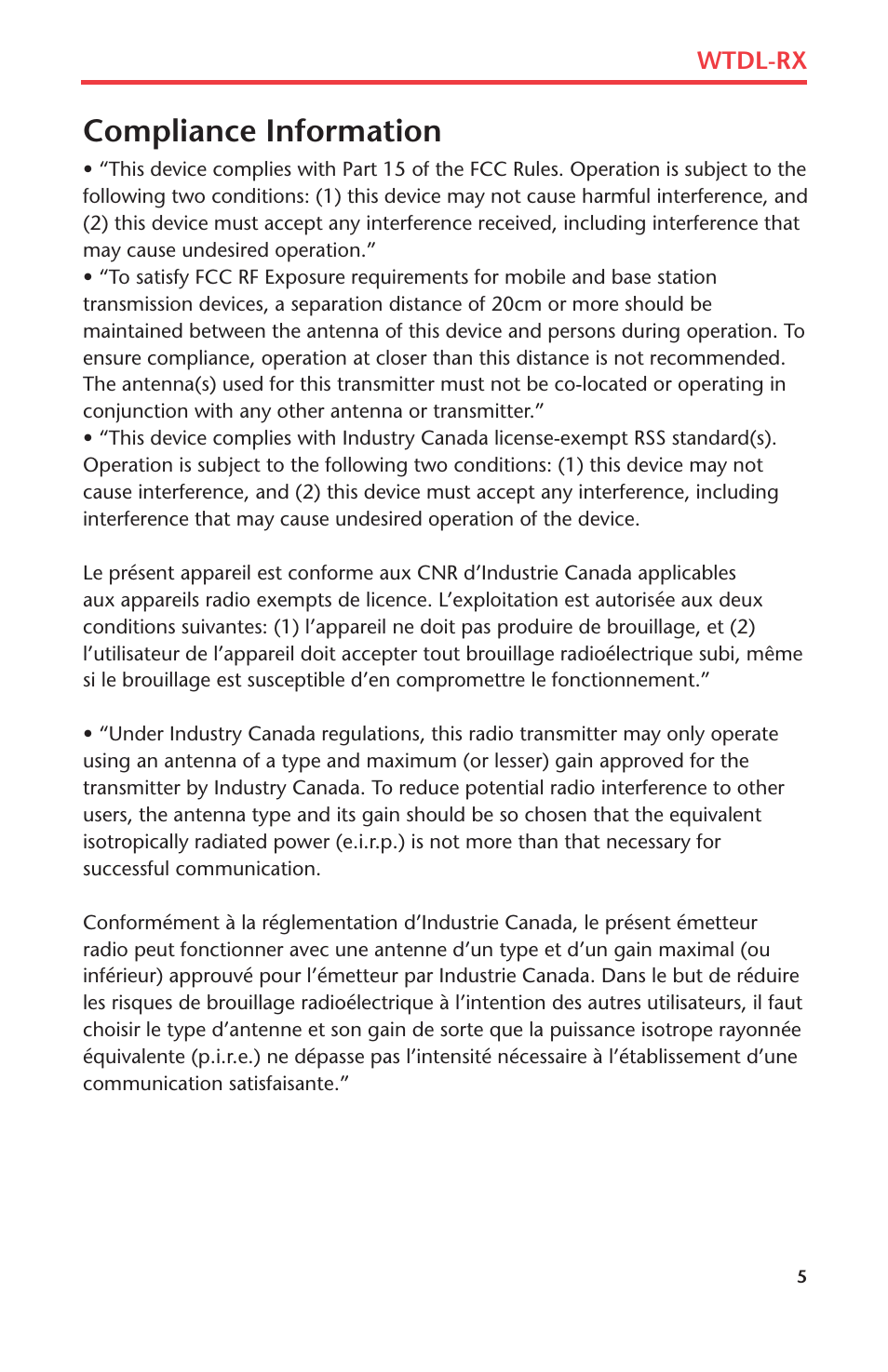 Compliance information | Dwyer WTDL-RX User Manual | Page 7 / 8