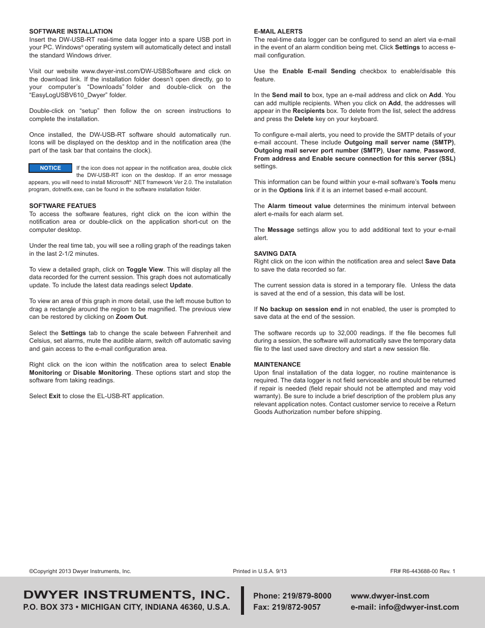 Dwyer instruments, inc | Dwyer DW-USB-RT User Manual | Page 2 / 2