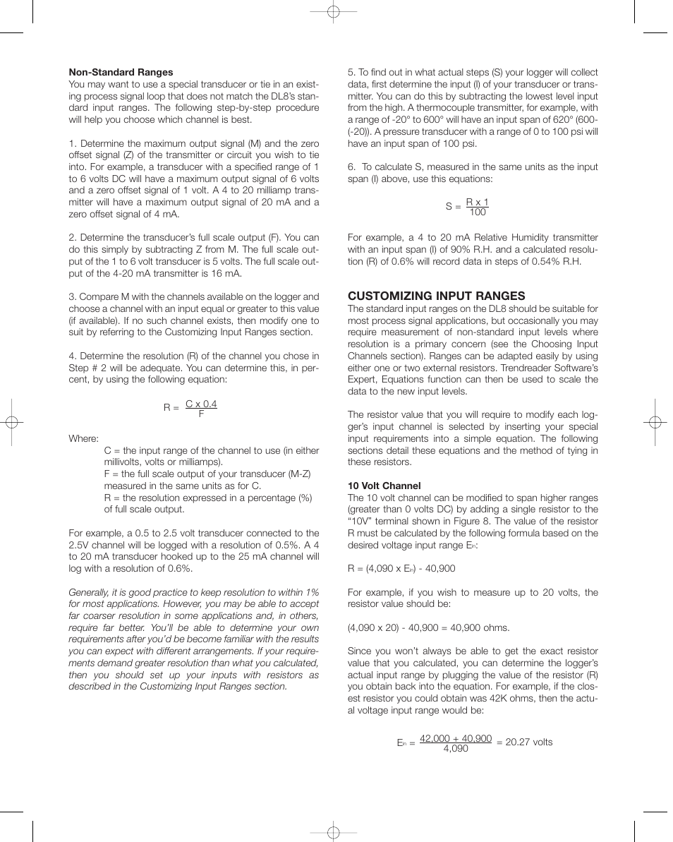 Customizing input ranges | Dwyer DL8 User Manual | Page 9 / 12