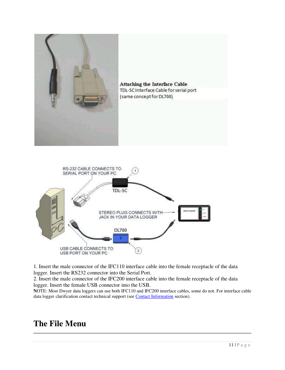 The file menu | Dwyer DLI User Manual | Page 11 / 107