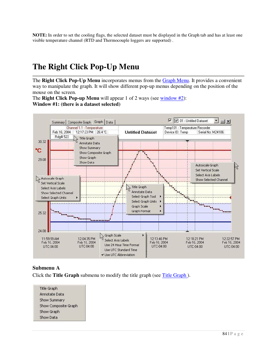 The right click pop-up menu | Dwyer DLI User Manual | Page 84 / 107