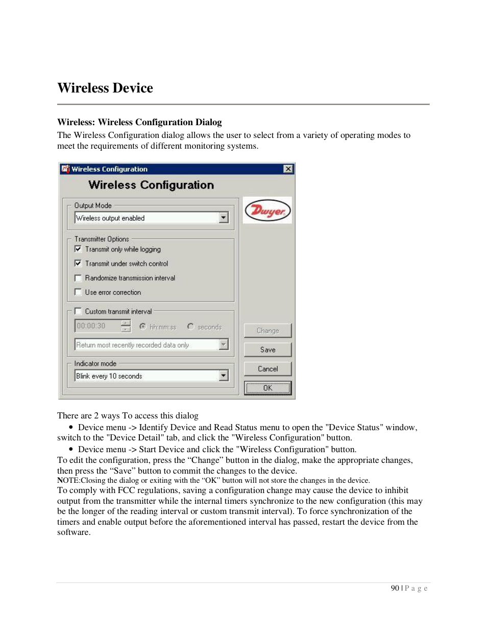 Wireless device | Dwyer DLI User Manual | Page 90 / 107