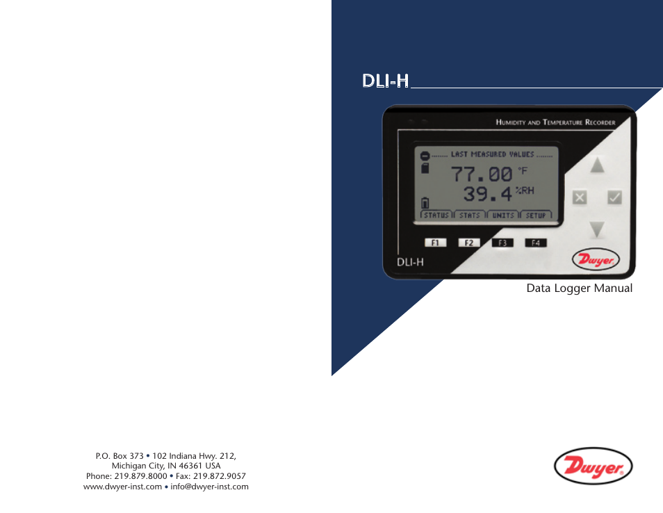 Dli-h, Data logger manual | Dwyer DLI-H User Manual | Page 38 / 38