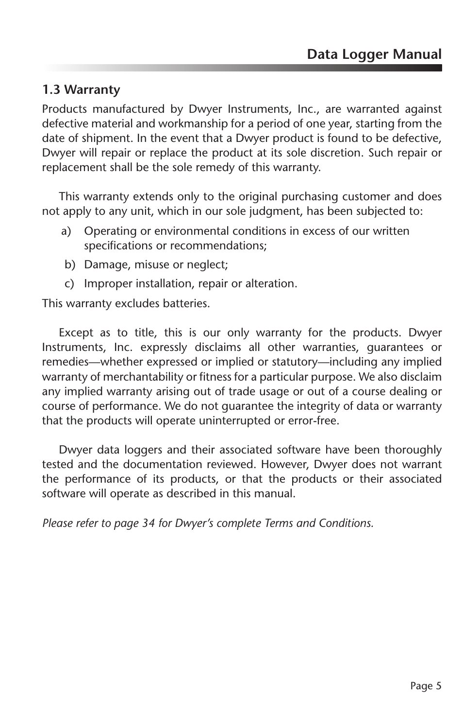 Data logger manual | Dwyer DLI-H User Manual | Page 6 / 38