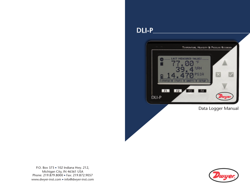 Dli-p, Data logger manual | Dwyer DLI-P User Manual | Page 38 / 38