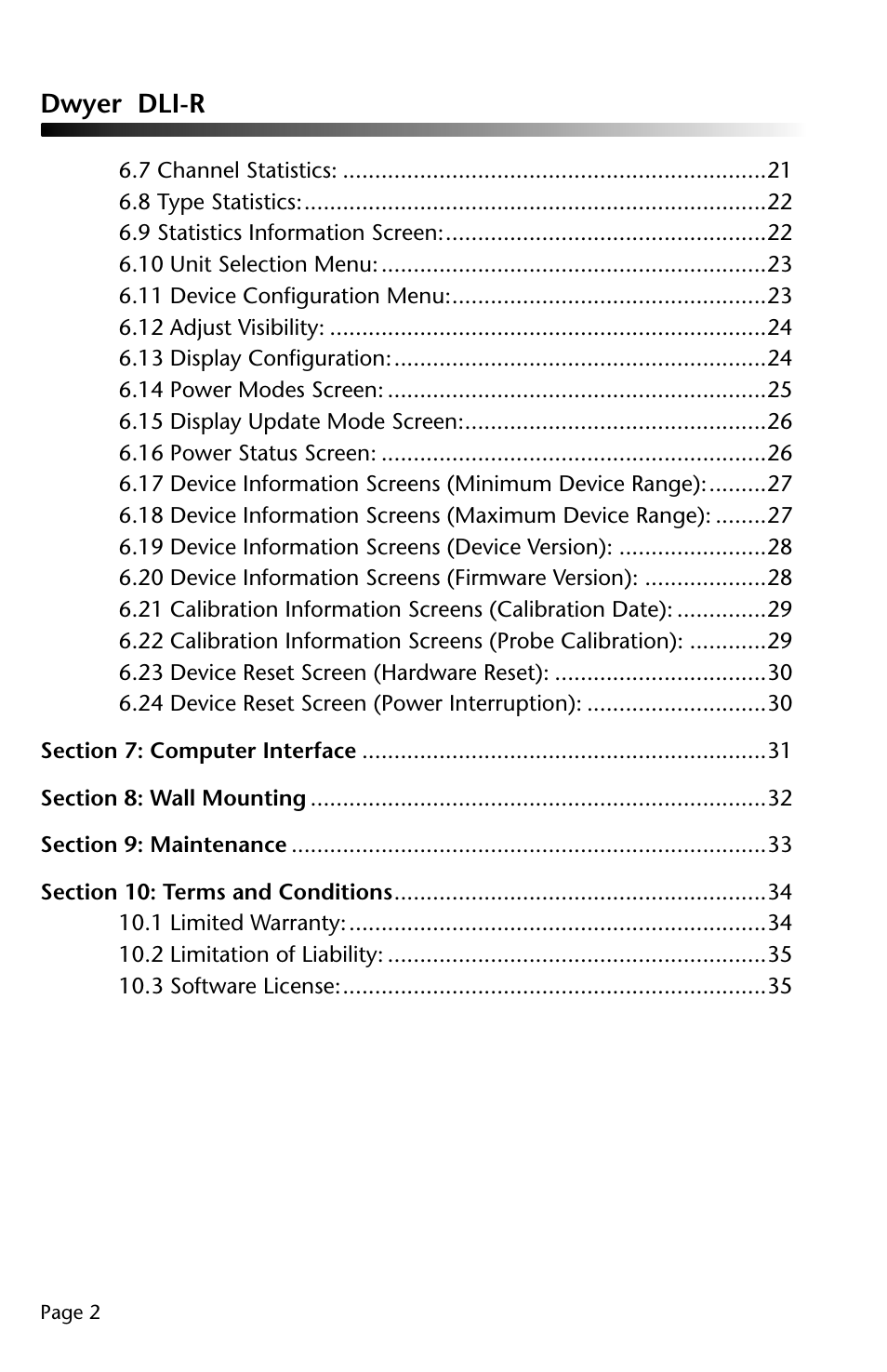 Dwyer dli-r | Dwyer DLI-R User Manual | Page 3 / 38