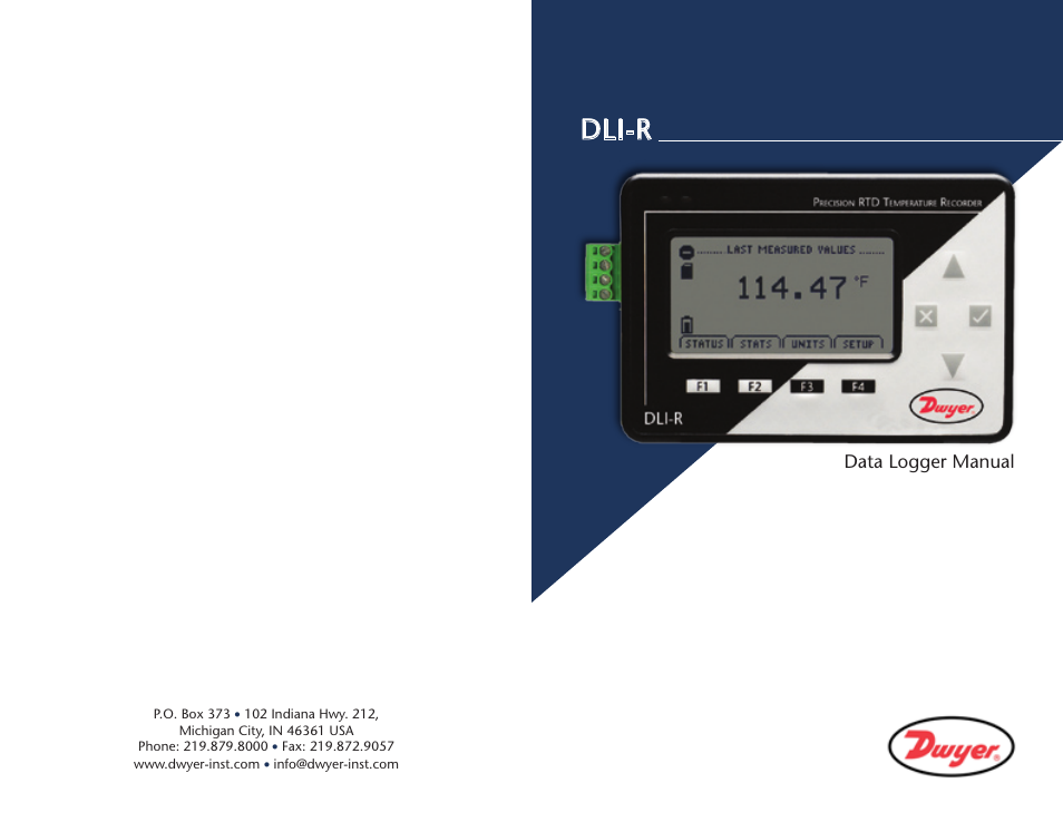 Dli-r, Data logger manual | Dwyer DLI-R User Manual | Page 38 / 38