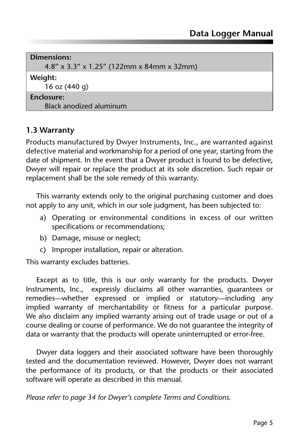 Data logger manual | Dwyer DLI-T User Manual | Page 6 / 38