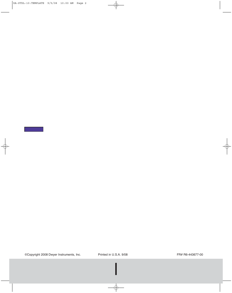 Dwyer instruments, inc | Dwyer STDL-10 User Manual | Page 2 / 2