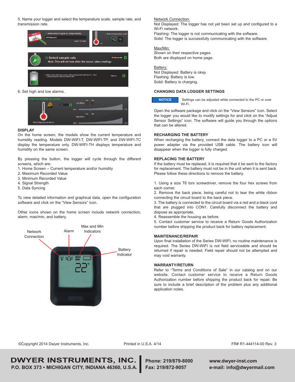 Dwyer instruments, inc | Dwyer DW-WIFI User Manual | Page 2 / 2