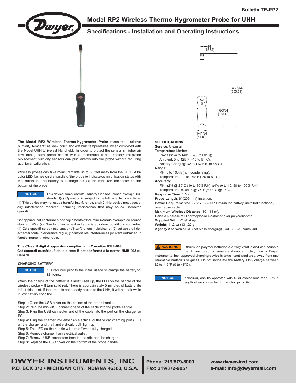 Dwyer RP2 User Manual | 4 pages