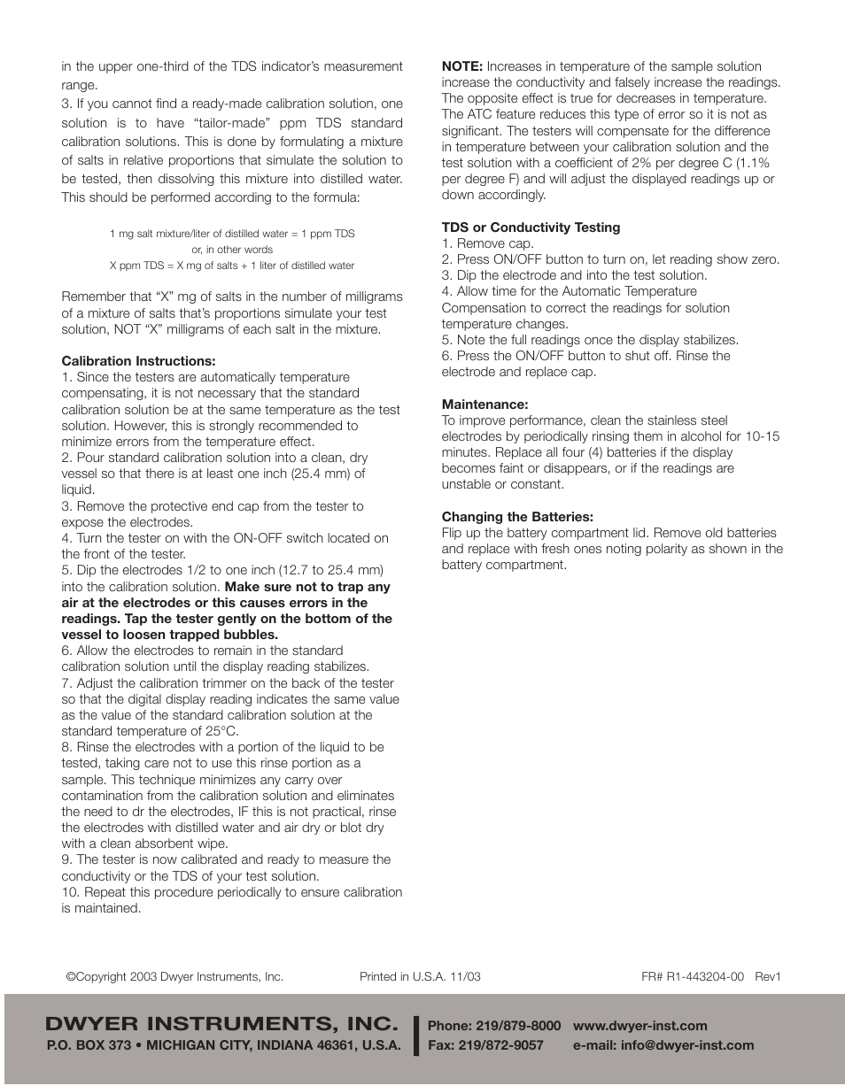 Dwyer instruments, inc | Dwyer EC User Manual | Page 2 / 2