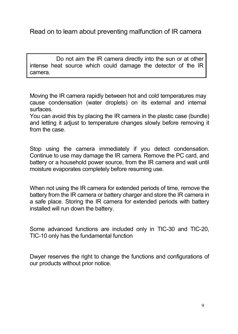 Prevent malfunction | Dwyer TIC User Manual | Page 10 / 82