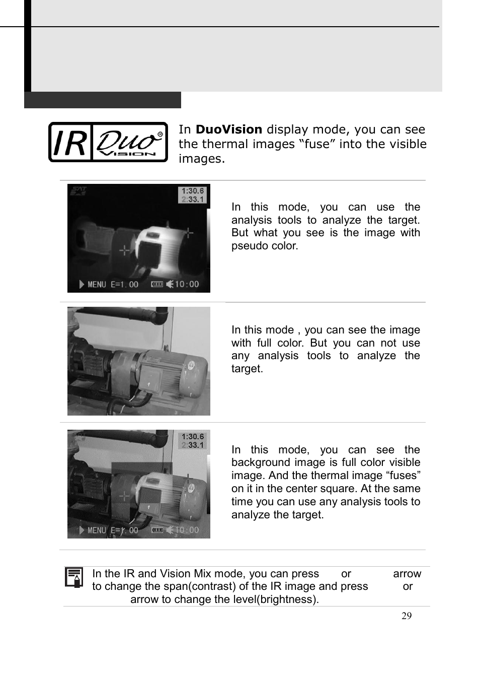 Shooting, Ir camera adjustment | Dwyer TIC User Manual | Page 30 / 82