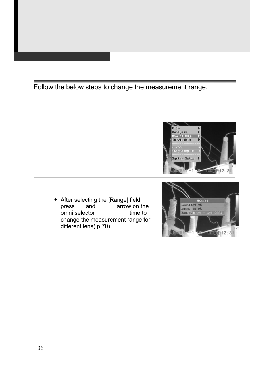 Shooting, Measurement range | Dwyer TIC User Manual | Page 37 / 82