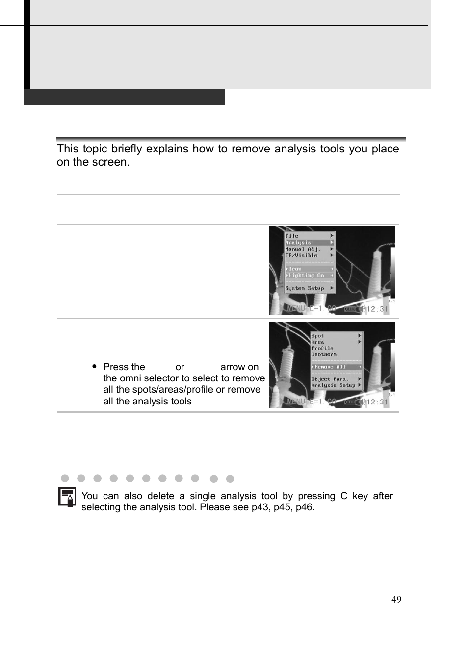 Shooting, Remove analysis tools this, Remove analysis tools | Dwyer TIC User Manual | Page 50 / 82