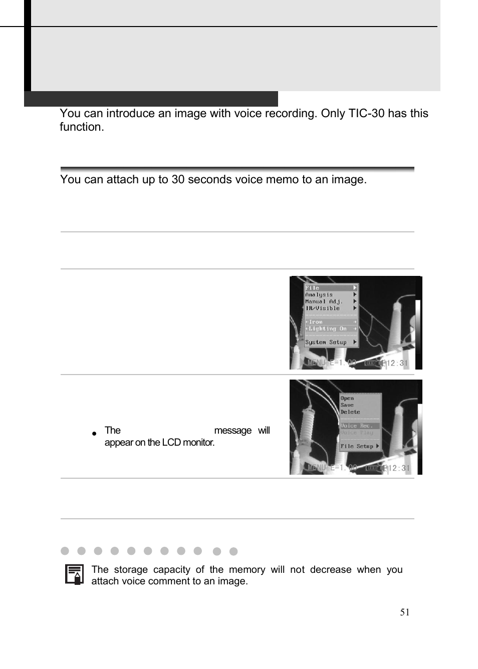 Shooting, Voice recording | Dwyer TIC User Manual | Page 52 / 82