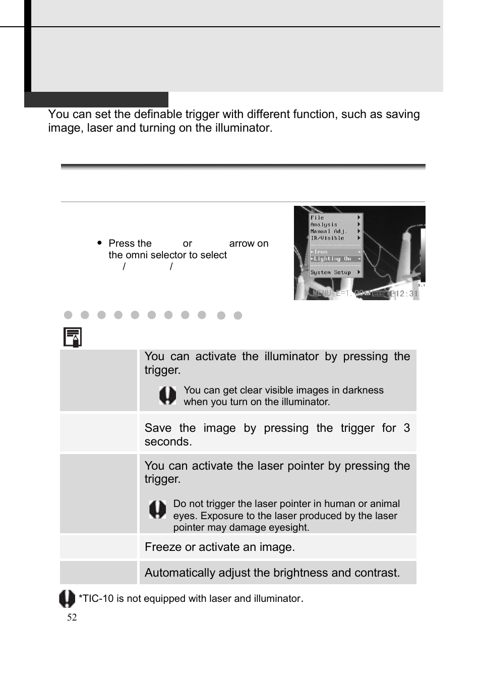 Shooting | Dwyer TIC User Manual | Page 53 / 82